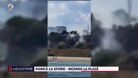 Panică la Eforie- incendii la plajă